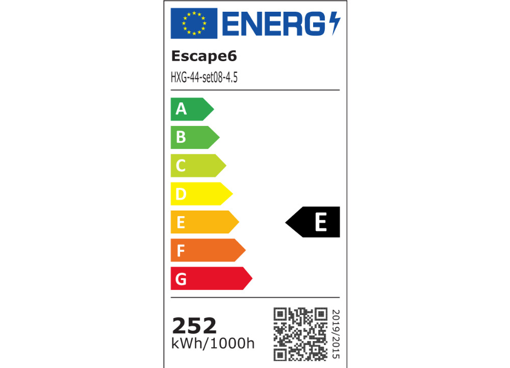 LED svetlo hexagon - 252x238 cm - 4500K - energetický štítok