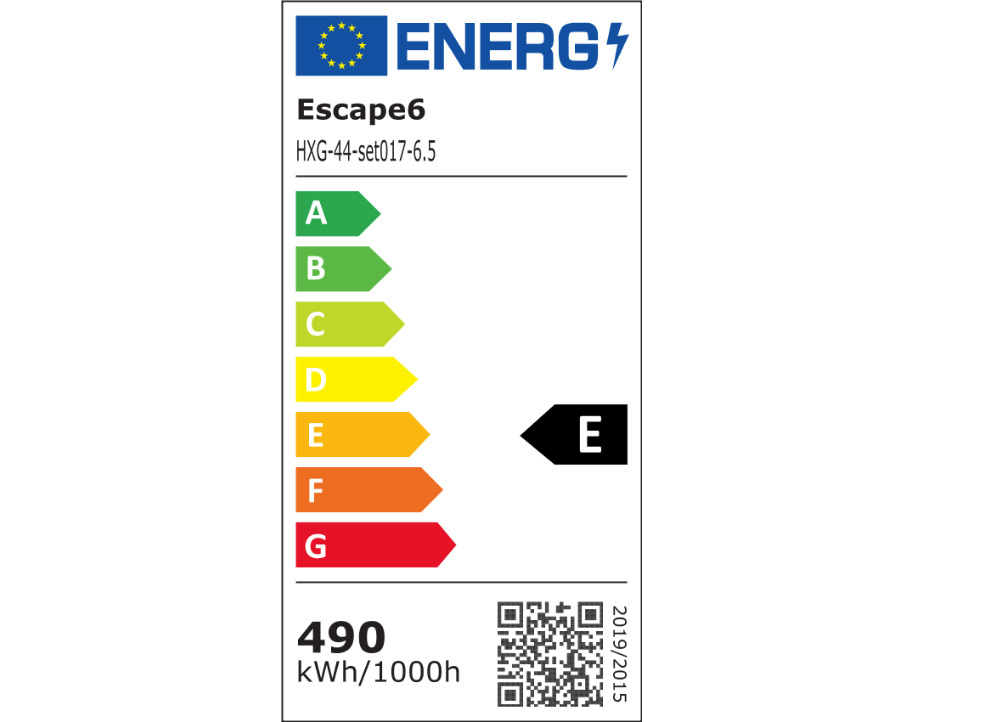LED svetlo hexagon - 504x238 cm - 6500K - energetický štítok
