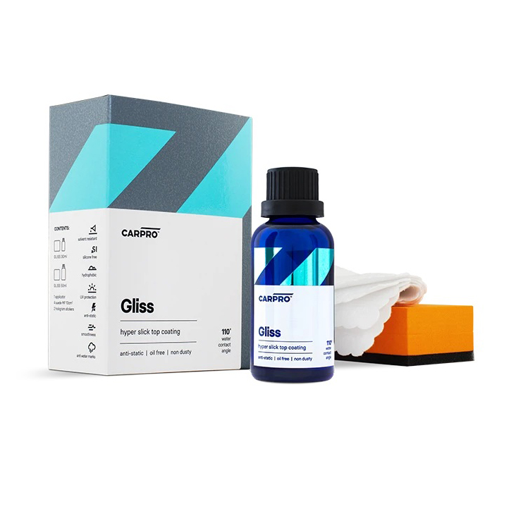 CarPro Gliss Top Coat SET - klzá a hydrofóbna vrchná keramická ochrana 30 ml