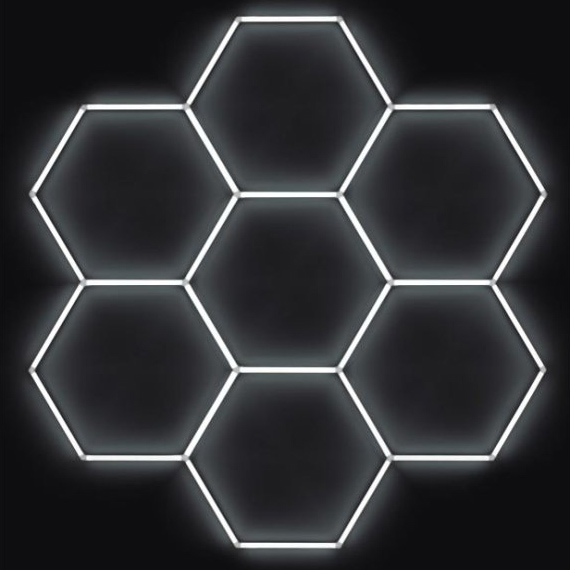 LED svetlo hexagon - 238x252 cm