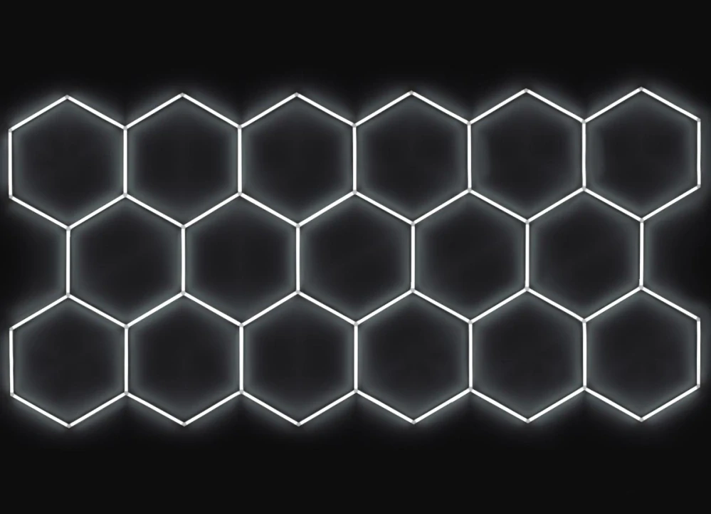 LED svetlo hexagon - 504x238 cm