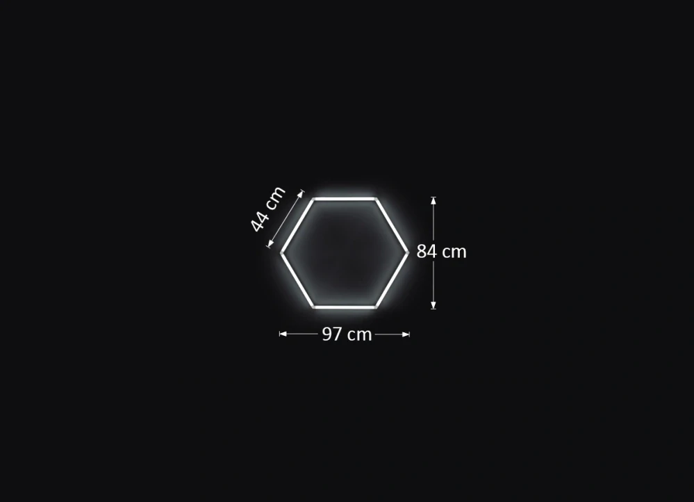 LED svetlo hexagon - 97x84 cm