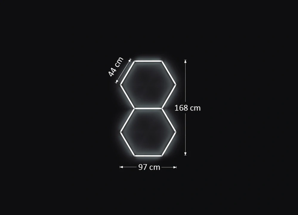 LED svetlo hexagon - 97x168 cm