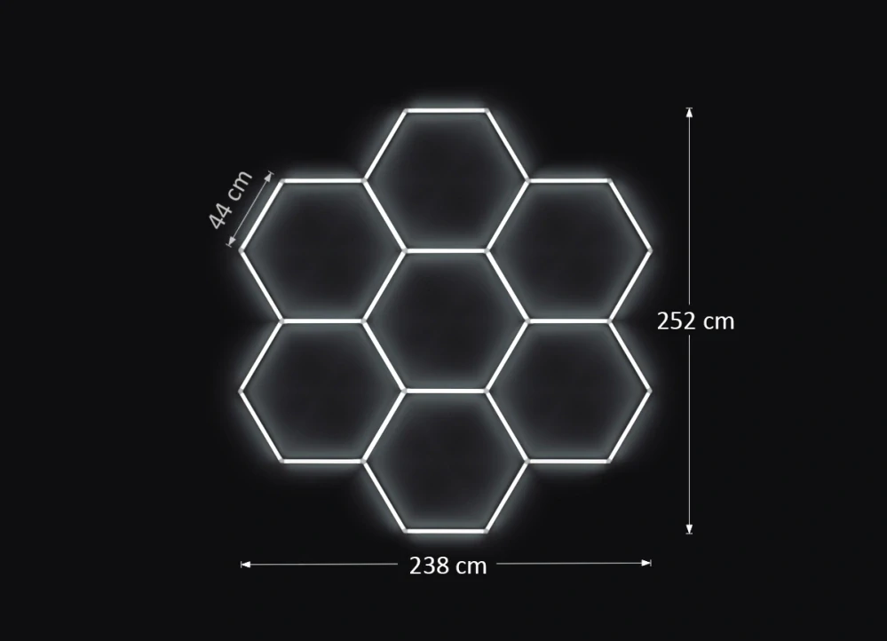 LED svetlo hexagon - 238x252 cm 6500K