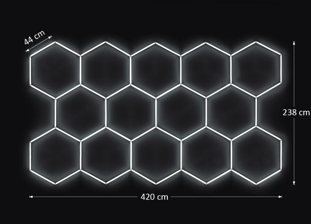 LED svetlo hexagon - 420x238 cm - 4500K