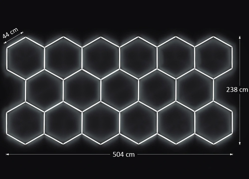 LED svetlo hexagon - 504x238 cm - 6500K