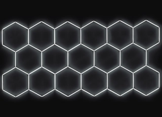 LED svetlo hexagon - 504x238 cm