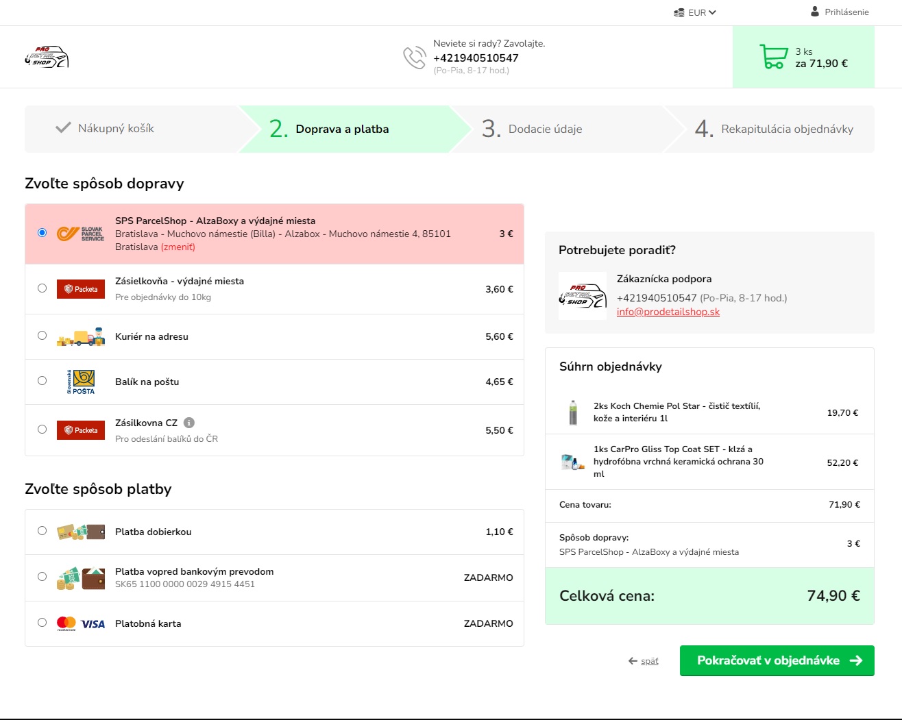 Objednávka bude doručená do zvoleného ALZABOXU